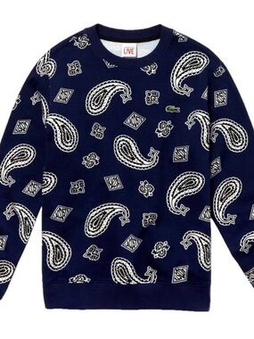 Lacoste Live Cashmere Print Round Neck Sweatshirt -  size small